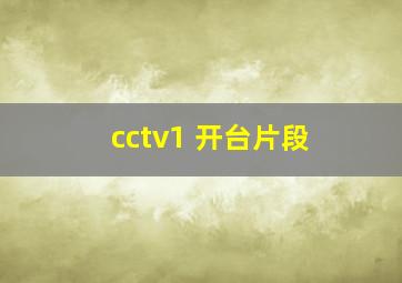 cctv1 开台片段